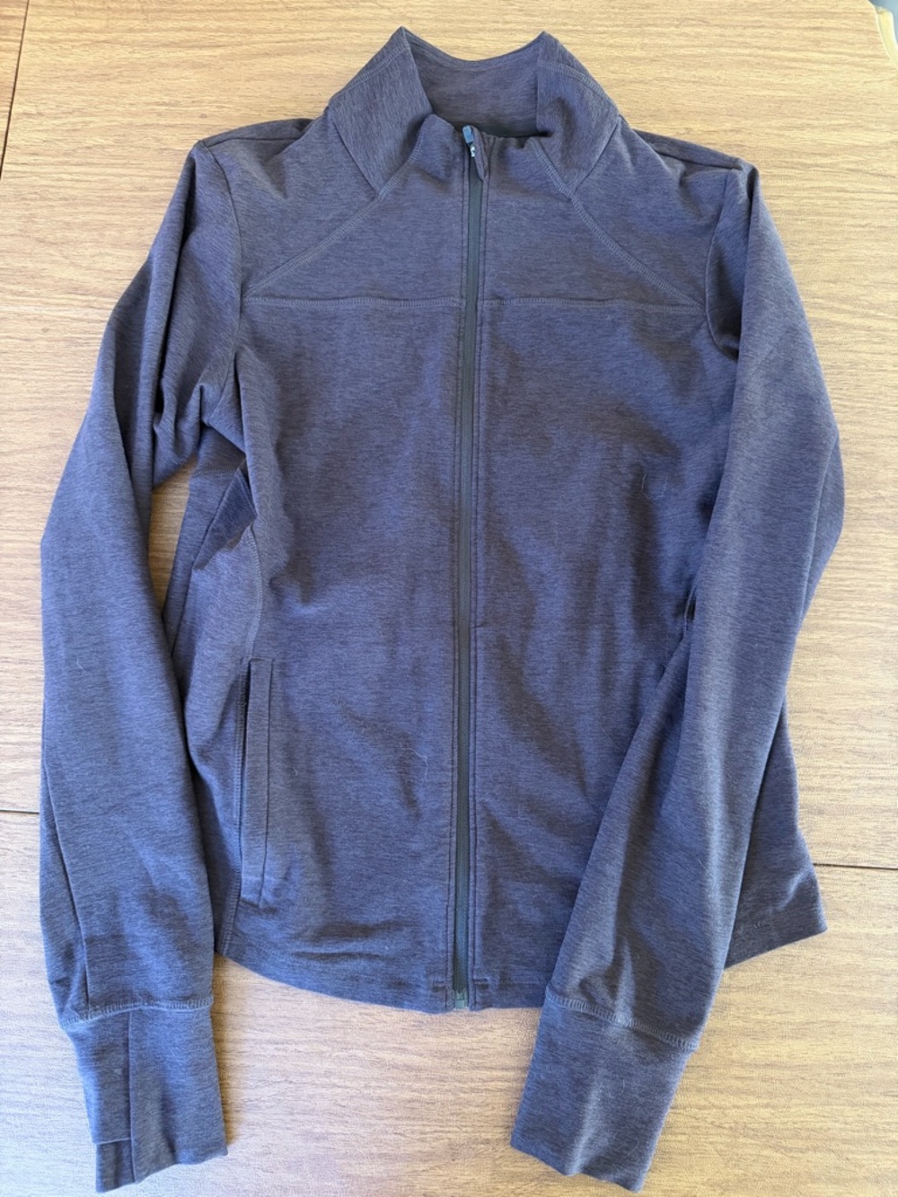 Beyond Yoga Heather Charcoal Full-Zip Jacket